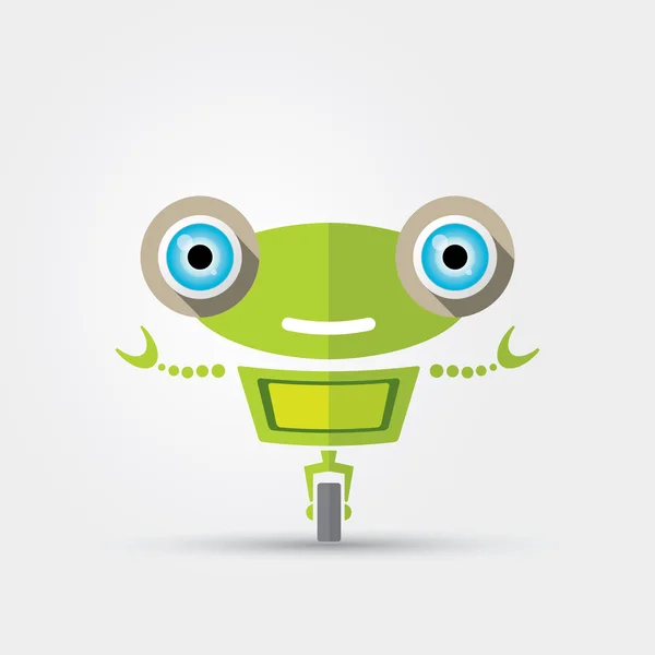 Cartoon personaggio carino robot verde — Vettoriale Stock