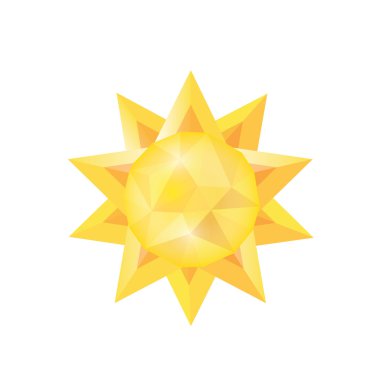 Güneş ikonu. Vektör illüstrasyonu