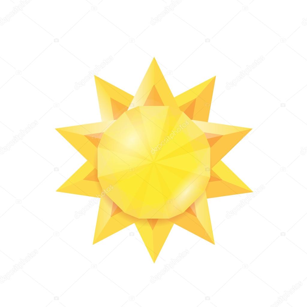 Geometric polygonal Sun icon . sun logo. Vector illustration