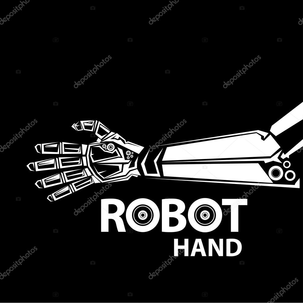 Vector robotic arm symbol icon. robot hand