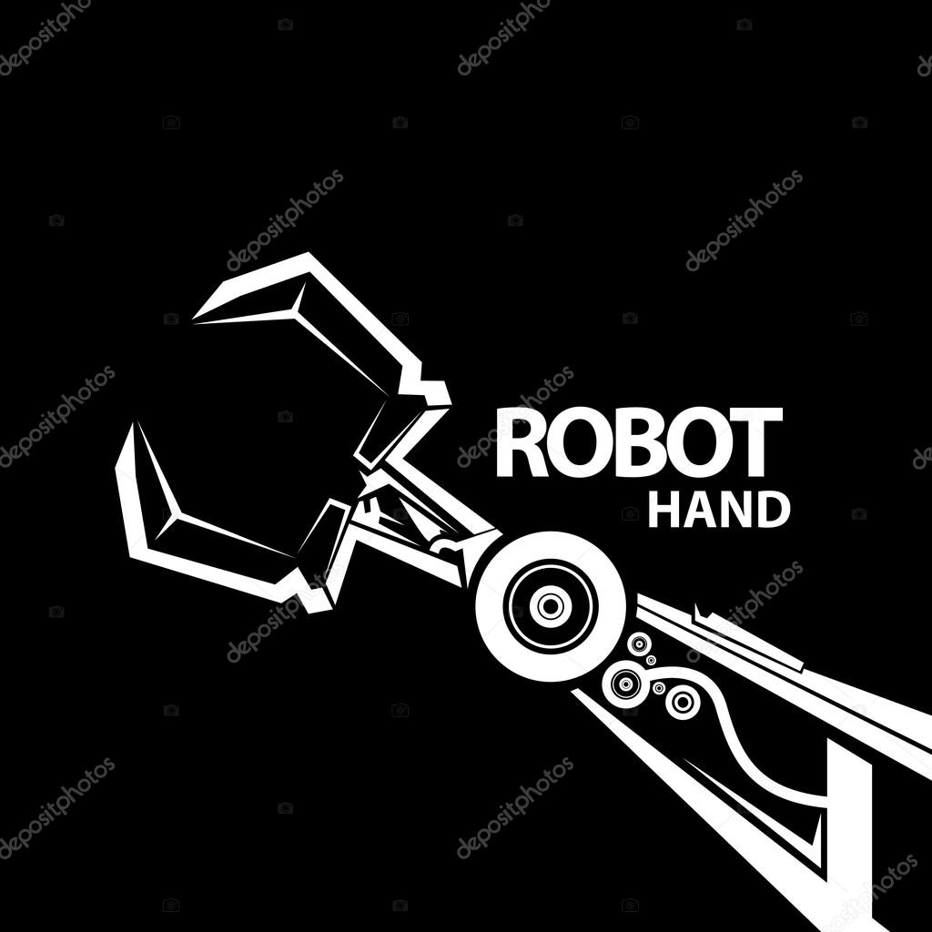 Vector robotic arm symbol icon. robot hand