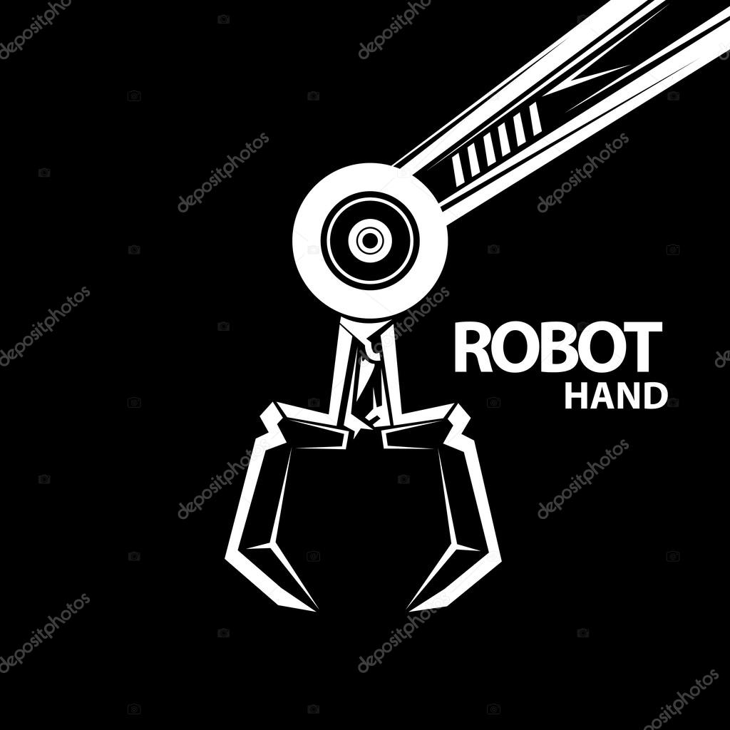Vector robotic arm symbol icon. robot hand