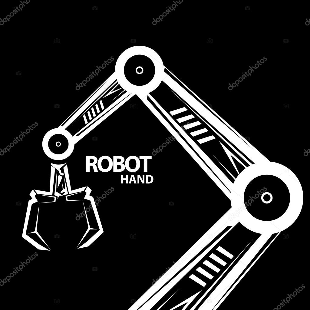 Vector robotic arm symbol icon. robot hand