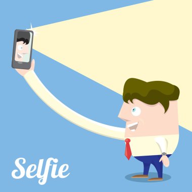 selfie fotoğrafta üzerinde akıllı telefon genel kavram