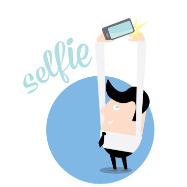 selfie fotoğrafta üzerinde akıllı telefon genel kavram