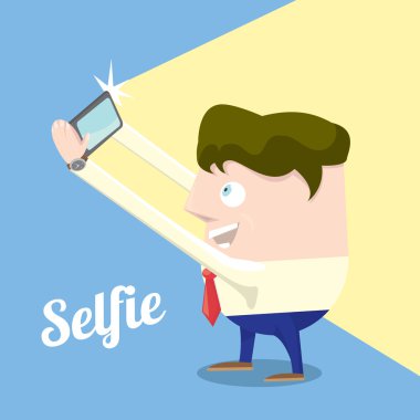 selfie fotoğrafta üzerinde akıllı telefon genel kavram