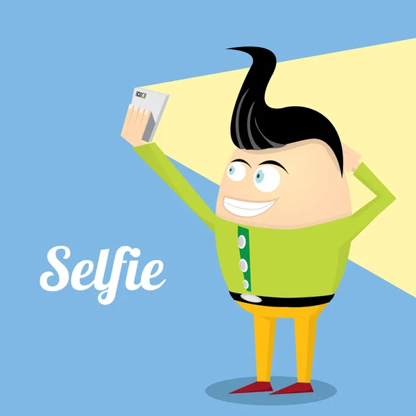 Tomando foto selfie en concepto de teléfono inteligente — Vector de stock