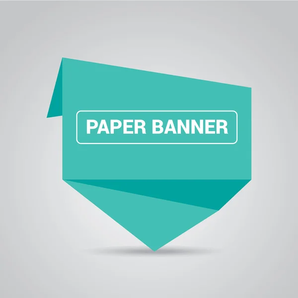 Turquoise origami paper speech bubble or banner — Stock Vector