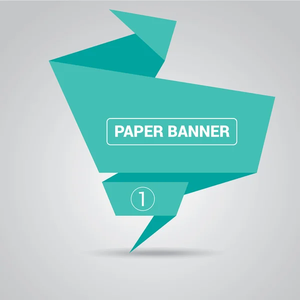 Türkis Origami Papier Sprechblase oder Banner — Stockvektor