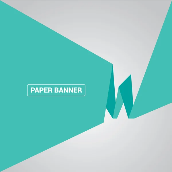 Turquoise origami papier tekstballon of banner — Stockvector