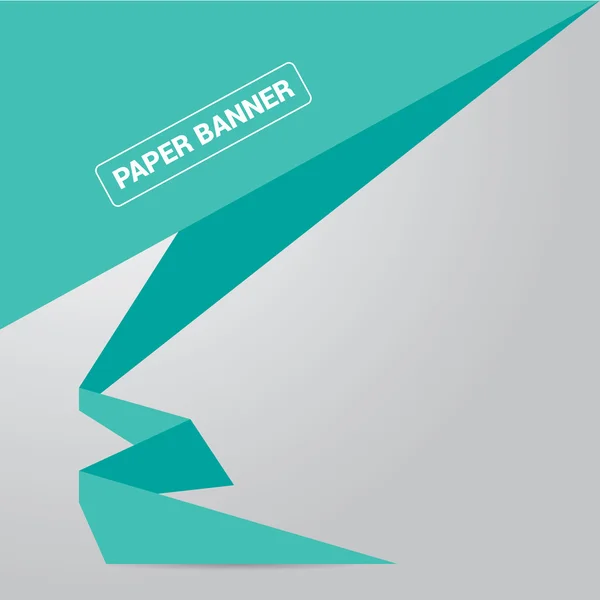 Turkos origami papper pratbubbla eller banner — Stock vektor