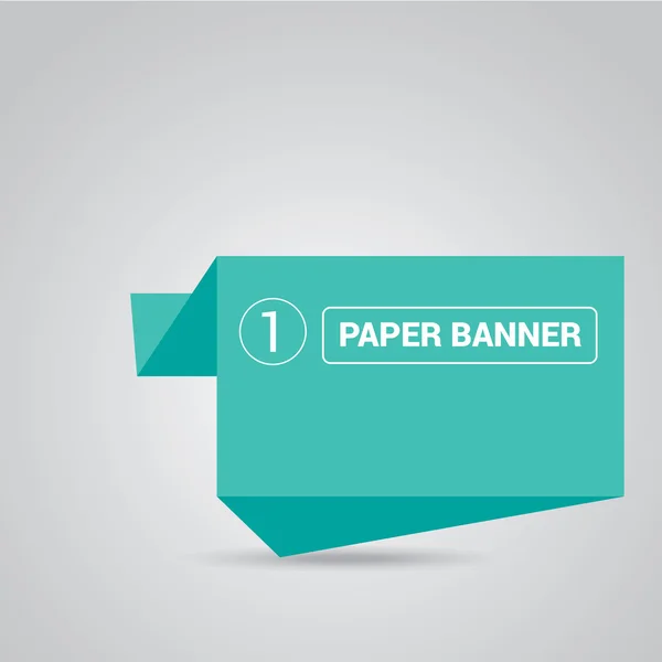 Turkos origami papper pratbubbla eller banner — Stock vektor