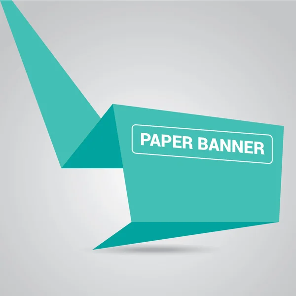 Turchese origami carta discorso bolla o banner — Vettoriale Stock