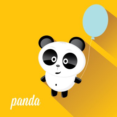 ayı Panda vektör çizim. düz stil