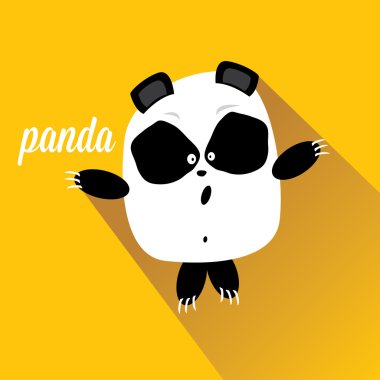 ayı Panda vektör çizim. düz stil