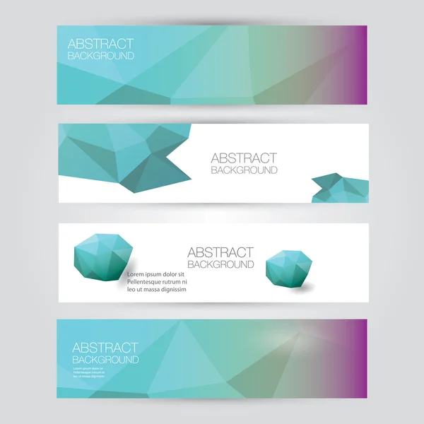 Modern vector banners with polygonal background — Stock Vector