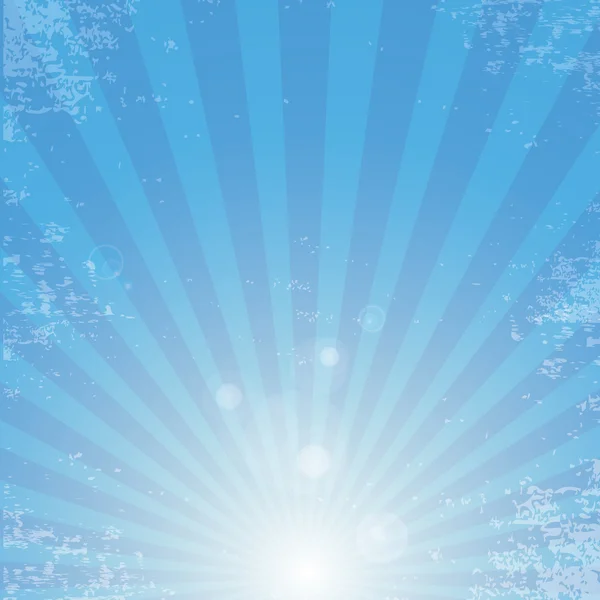 Vector shiny blue sky background with ray of light