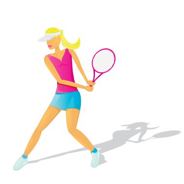 genç seksi kız play Tenis.