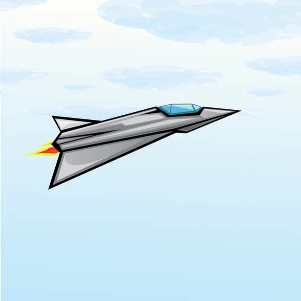 Flying jet fighter with missile. — Stock Vector