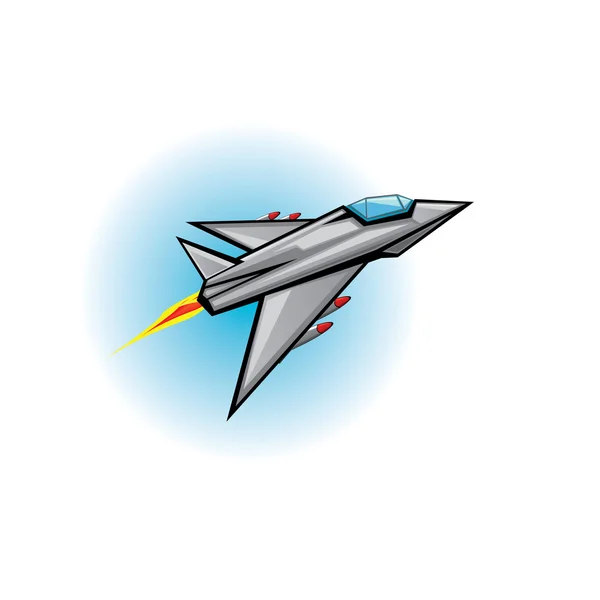 Avión caza volador con misil . — Vector de stock