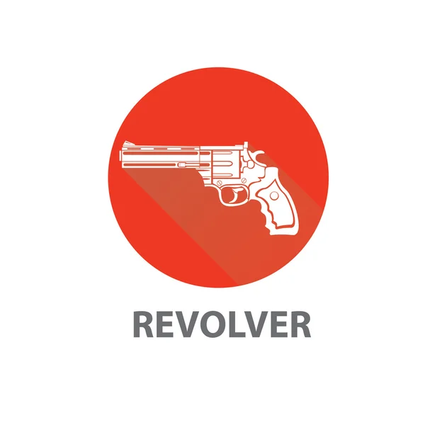 Εικονίδιο του φορέα vintage πιστόλι όπλο στο κόκκινο — Διανυσματικό Αρχείο