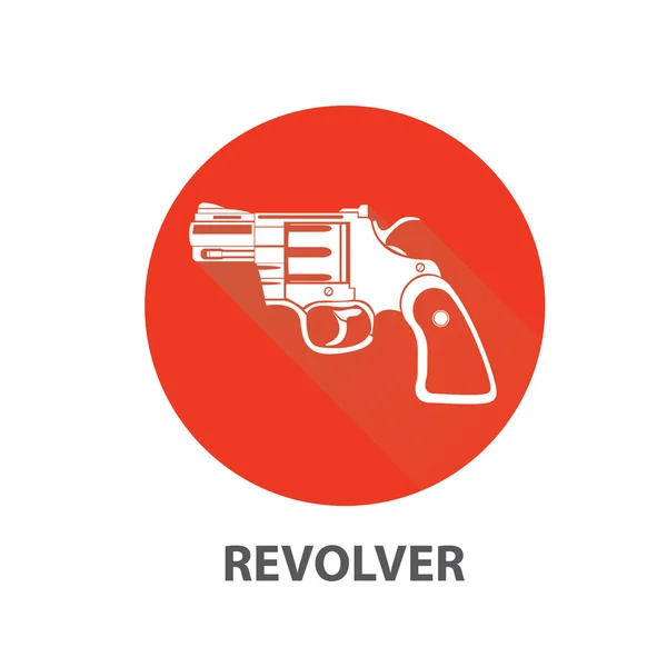 Vector vintage pistol gun icon on red — Stock Vector