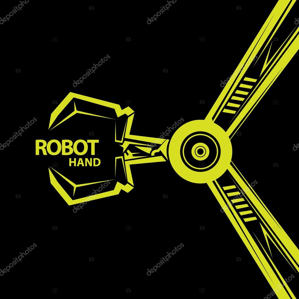 Vector robotic arm symbol icon. robot hand