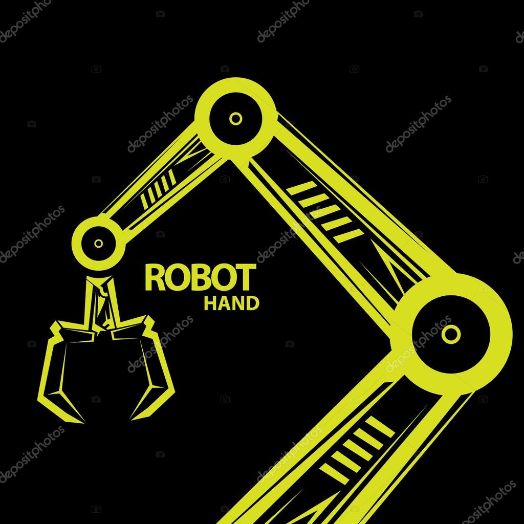 Vector robotic arm symbol icon. robot hand