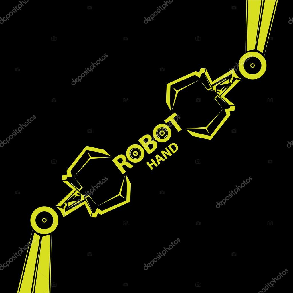 Vector robotic arm symbol icon. robot hand
