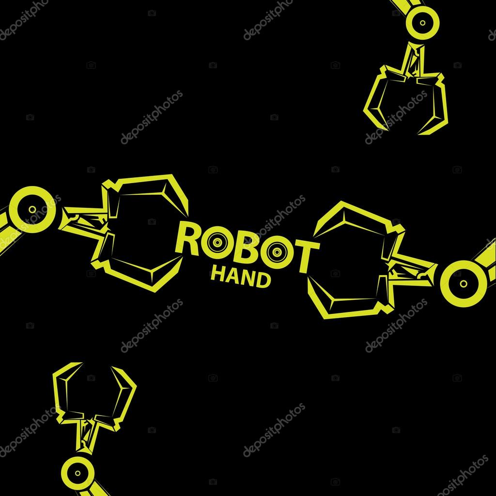 Vector robotic arm symbol icon. robot hand