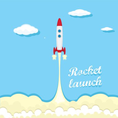 vintage style retro poster of Rocket launcher. clipart