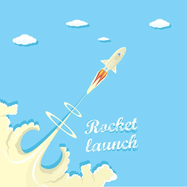 Vintage style retro poster of Rocket launcher. — Stock Vector