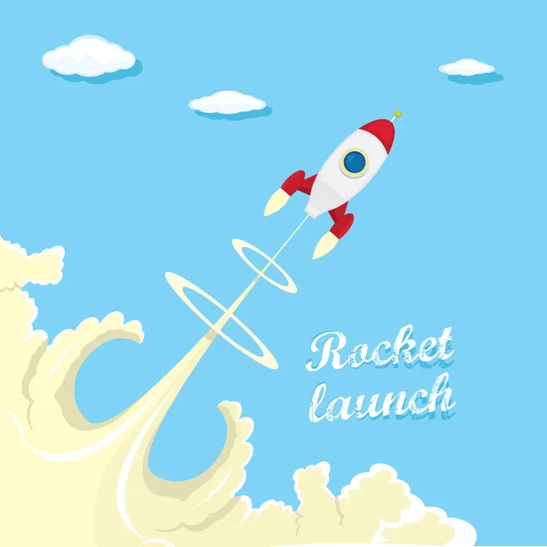 Vintage style retro poster of Rocket launcher. — Stock Vector