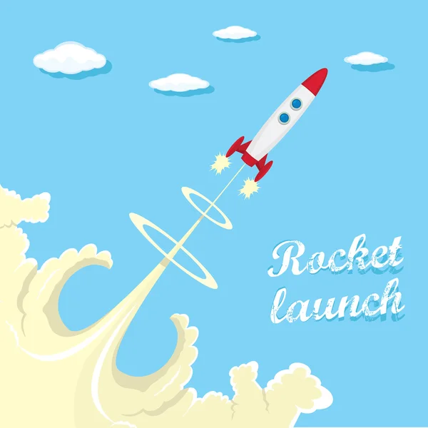 Vintage style retro poster of Rocket launcher. — Stock Vector