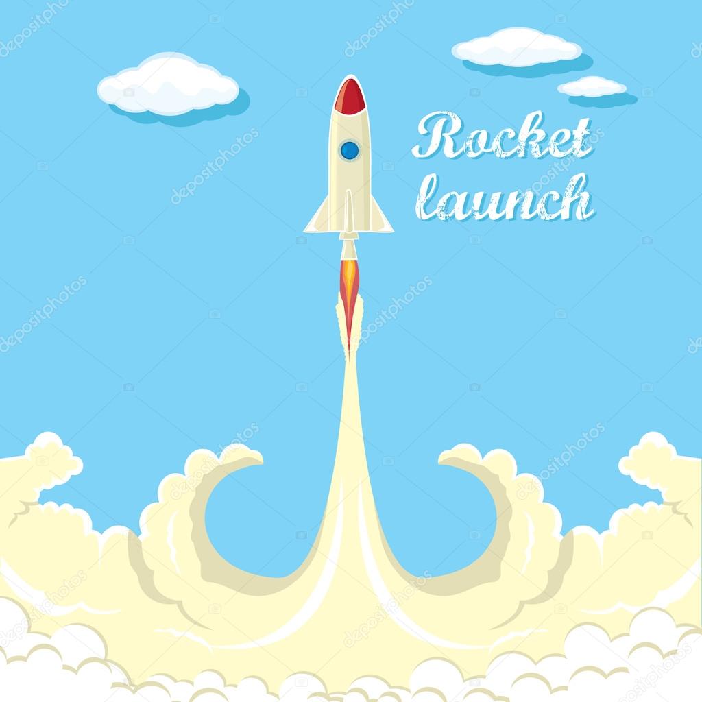 vintage style retro poster of Rocket launcher.