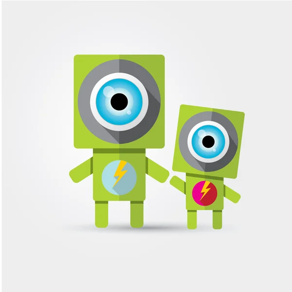 Мультфільм персонаж милий зелений робот — стоковий вектор