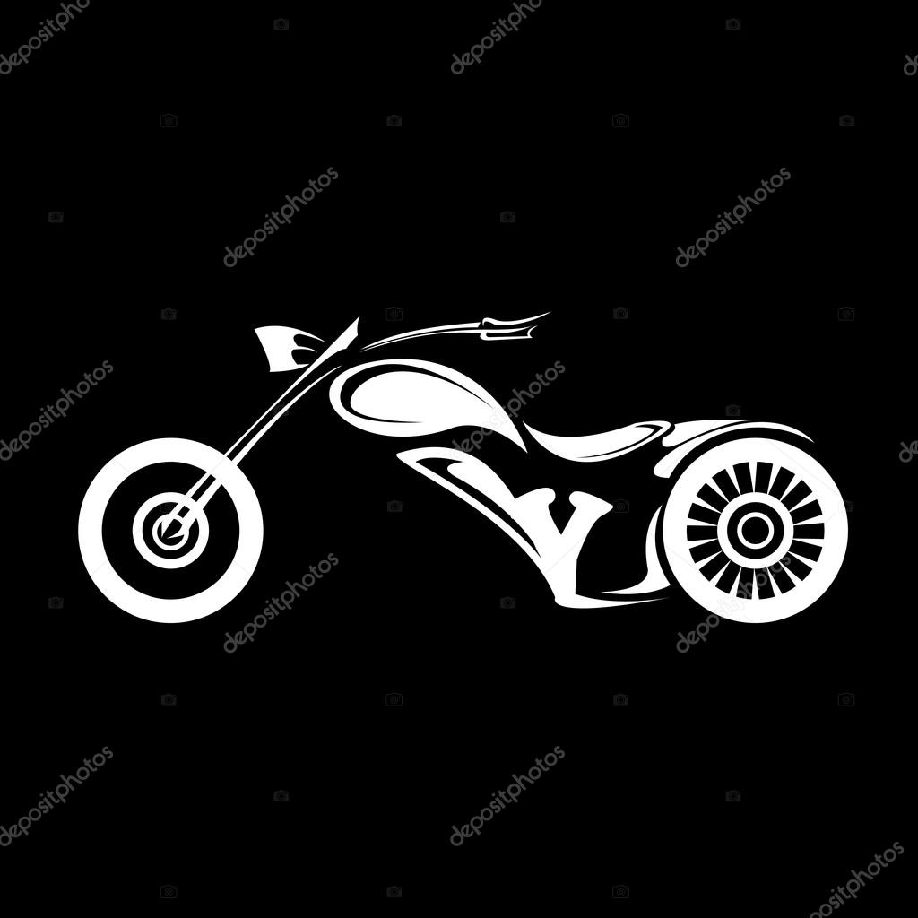 Vector Silhouette of classic motorcycle. vector motorcycle icon