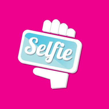 Selfie fotoğrafta akıllı telefon kavram simgesine
