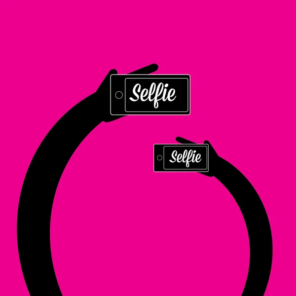 Prendre Selfie Photo sur Smart Phone icône concept — Image vectorielle