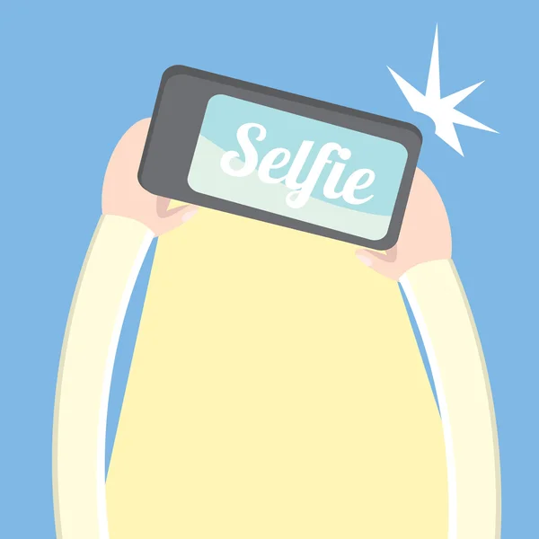 Scattare foto selfie sul concetto di Smart Phone — Vettoriale Stock