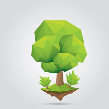 Kavramsal poligonal ağaç. vektör çizimi