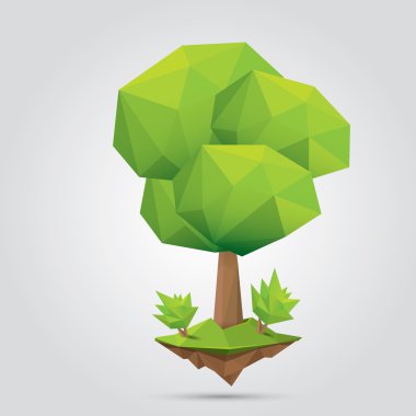 Kavramsal poligonal ağaç. vektör çizimi