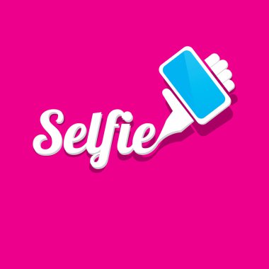 Selfie fotoğrafta akıllı telefon kavram simgesine
