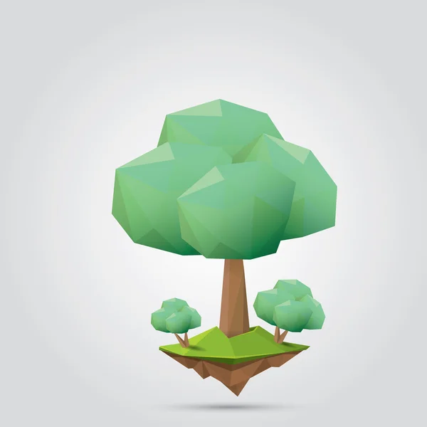 Conceptual polygonal tree. vector Illustration — Stock Vector