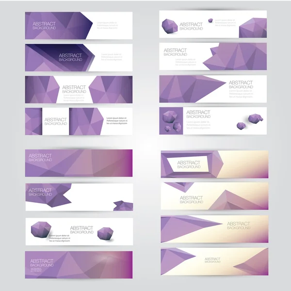 Moderne vector banners met veelhoekige achtergrond — Stockvector