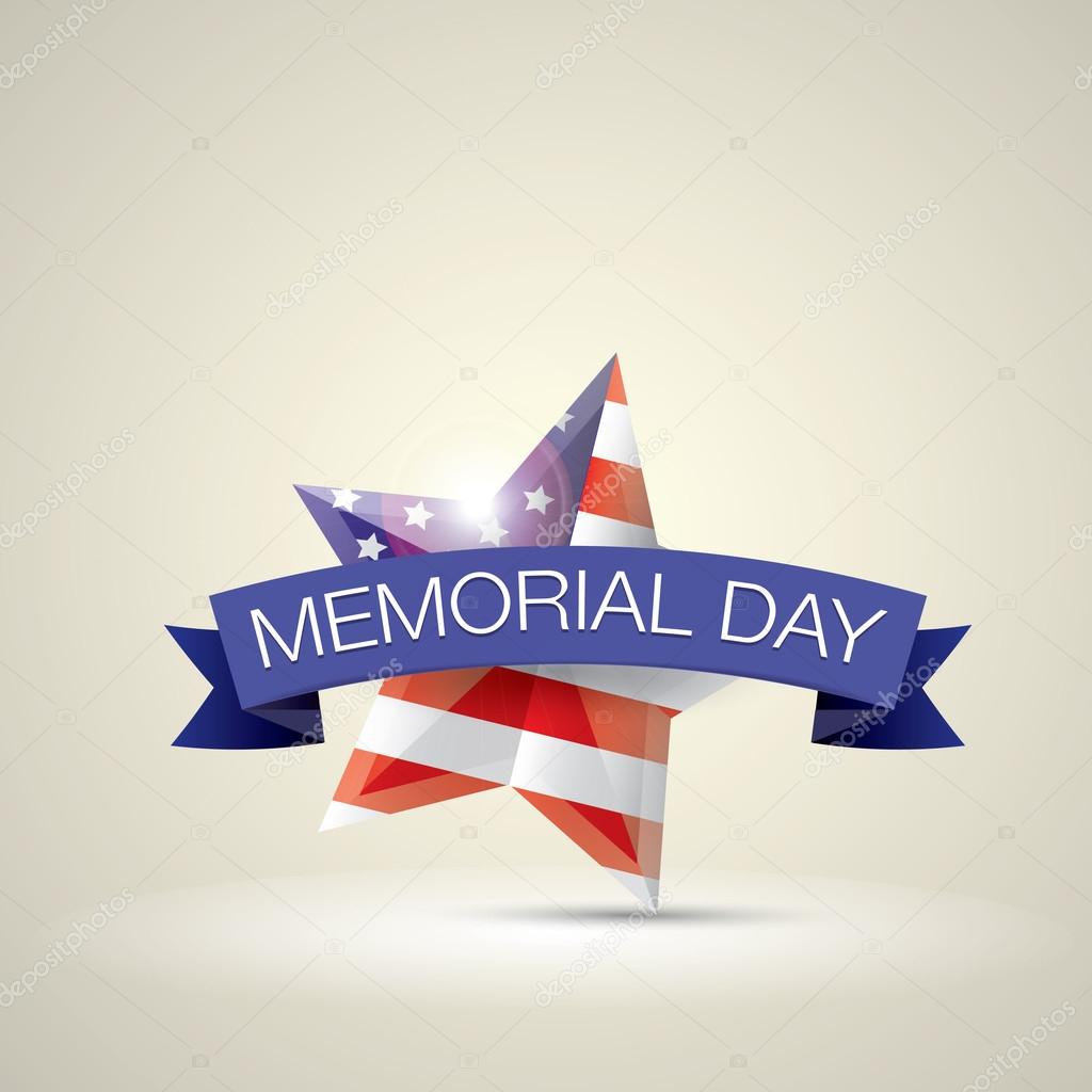 Memorial Day with star in national flag colors. vector illustration