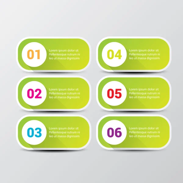 Schoon moderne groene digitale Infographic banners. — Stockvector