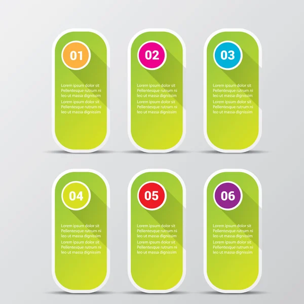 Clean modern green digital Banderas de infografía . — Vector de stock