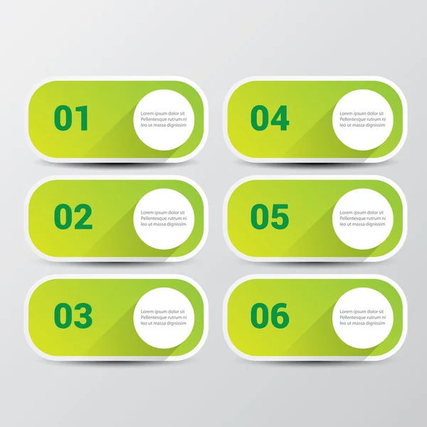 Czyste nowoczesne zielony cyfrowy Infographic banery. — Wektor stockowy