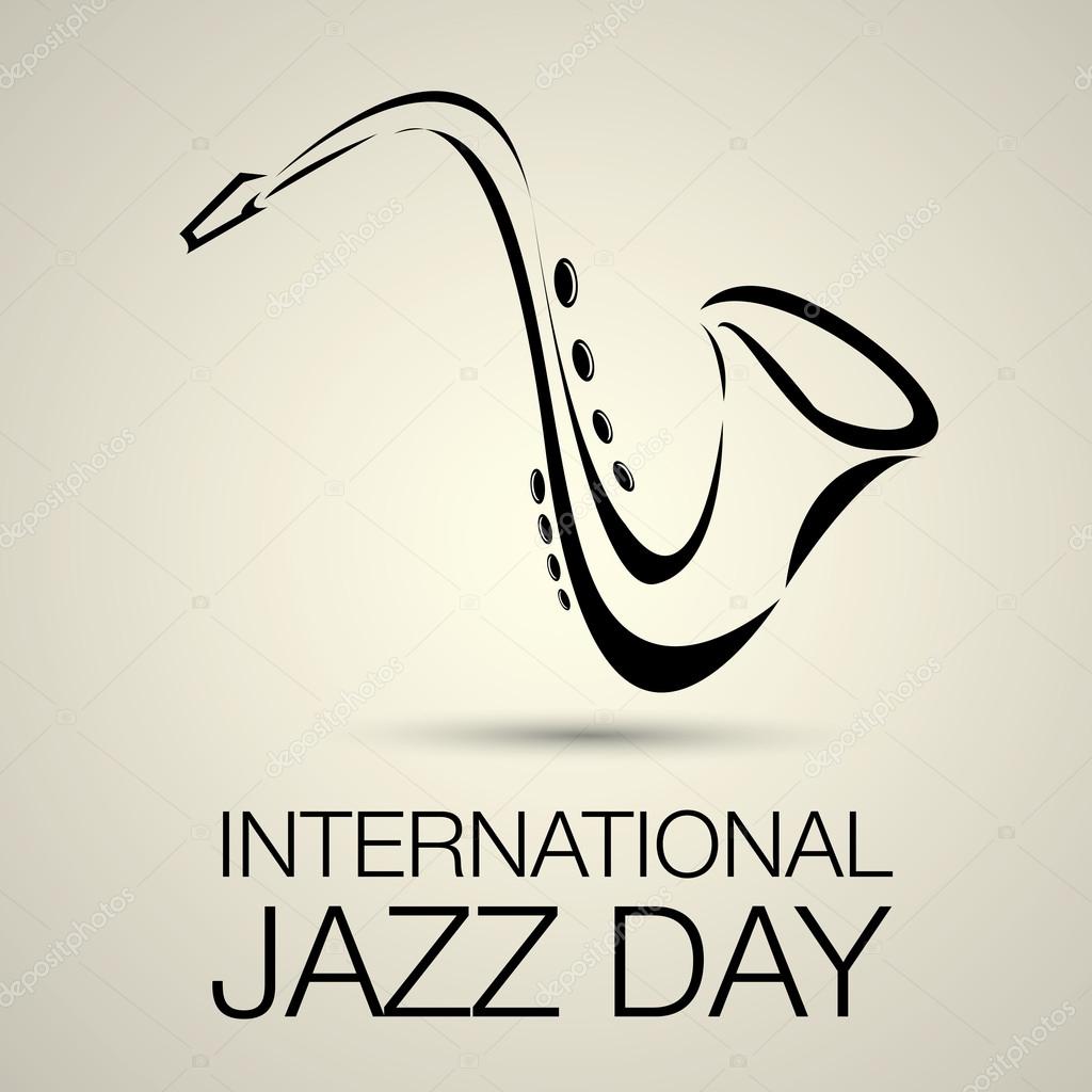 International jazz day vector illustration with saxophone